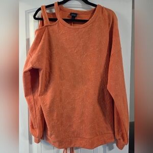 Daytrip Orange Textured Sweatshirt
